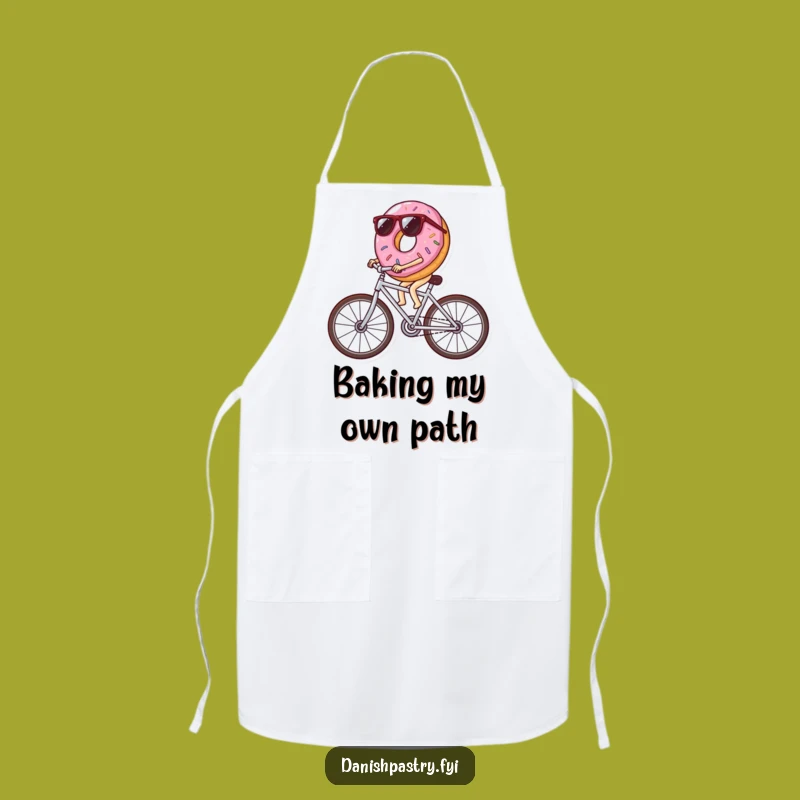 Funny Donut Bicycle Apron: Cool Icing Wheels Kitchen Fun, Hilarious Chef Gift