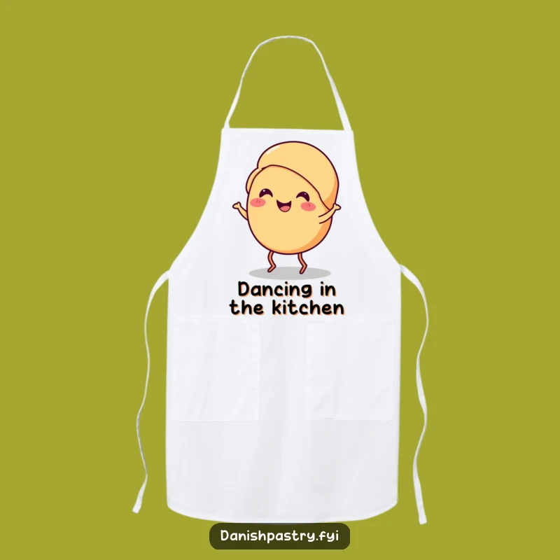 Funny Croissant Jig Apron: Smiling Pastry Dance Kitchenware Gift
