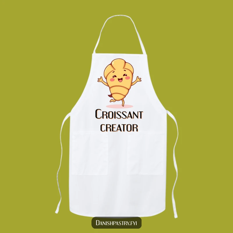 Funny Almond Croissant Apron - Jigging Pastry Design for Cheerful Cooking