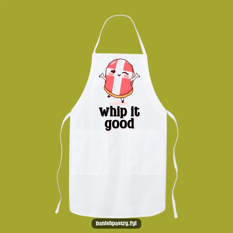 Funny Danish Flag Pastry Pirouette Apron: Bake with Playful Flair, Gift
