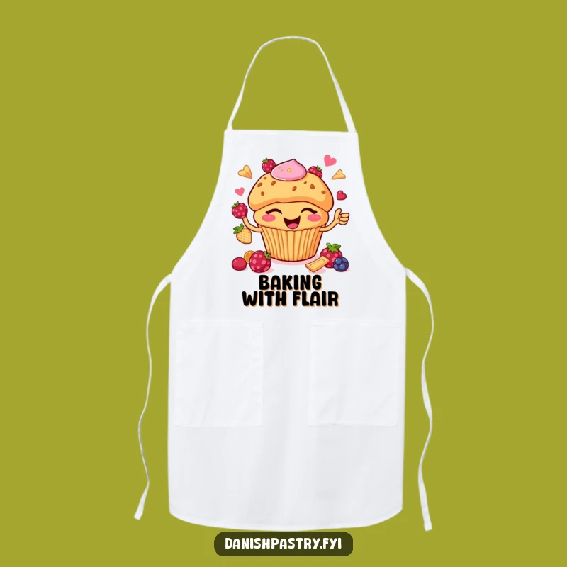 Funny Muffin Juggling Berries Apron - Bake & Wink with Hilarious Kitchen Wear