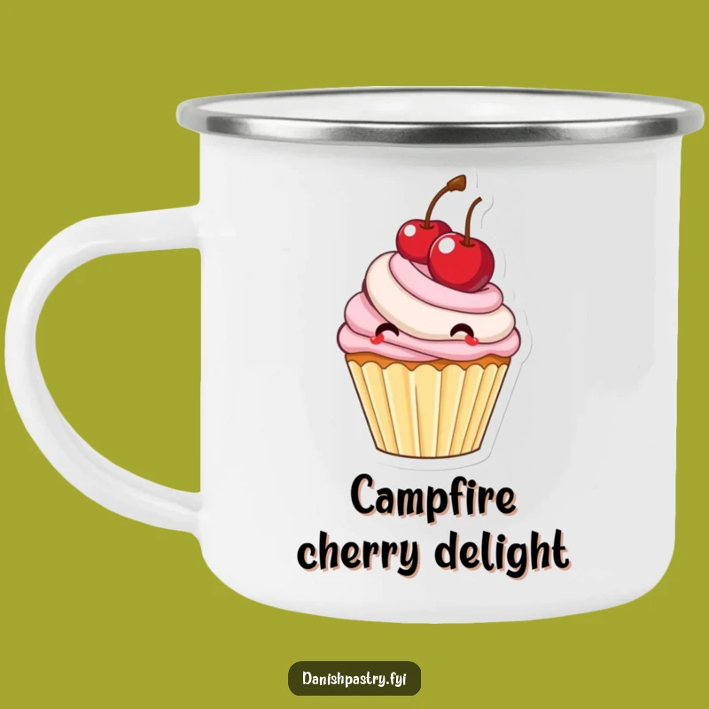 Funny Cupcake Bouncing Cherry Camping Mug: Durable Dessert Adventure Gift