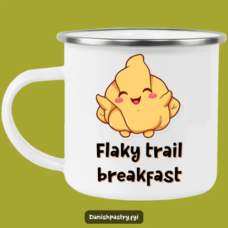 Funny Croissant Unfolding Camping Mug: Outdoor Pastry Joy Gift