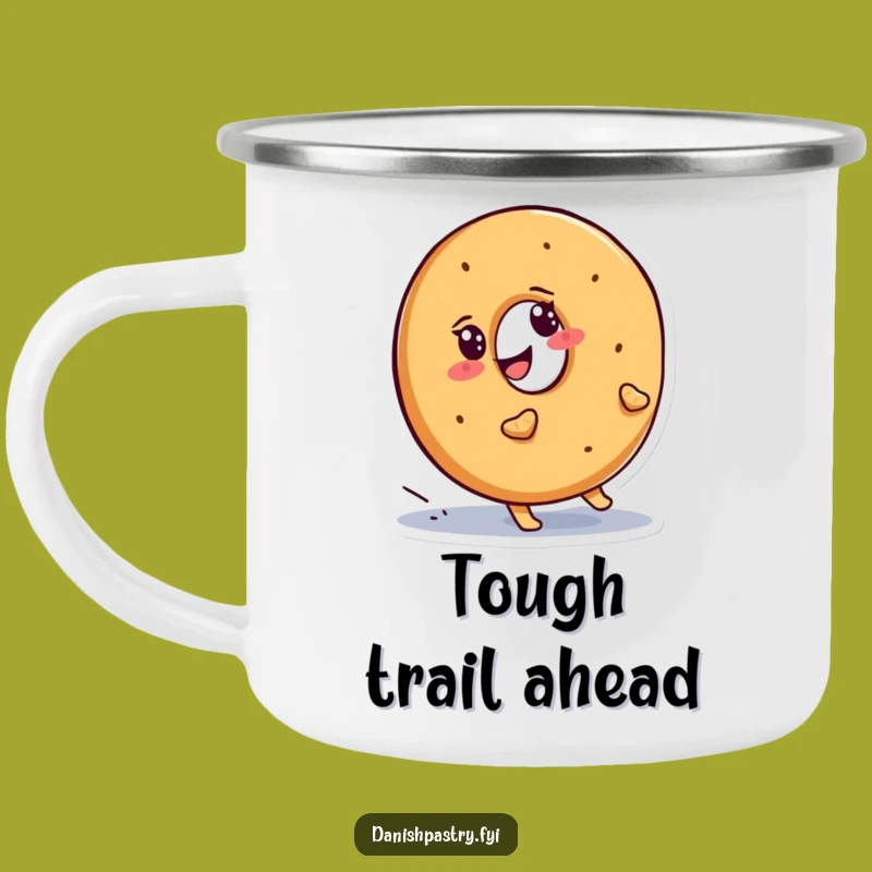 Funny Bagel Uphill Camping Mug: Outdoor Determination Gift