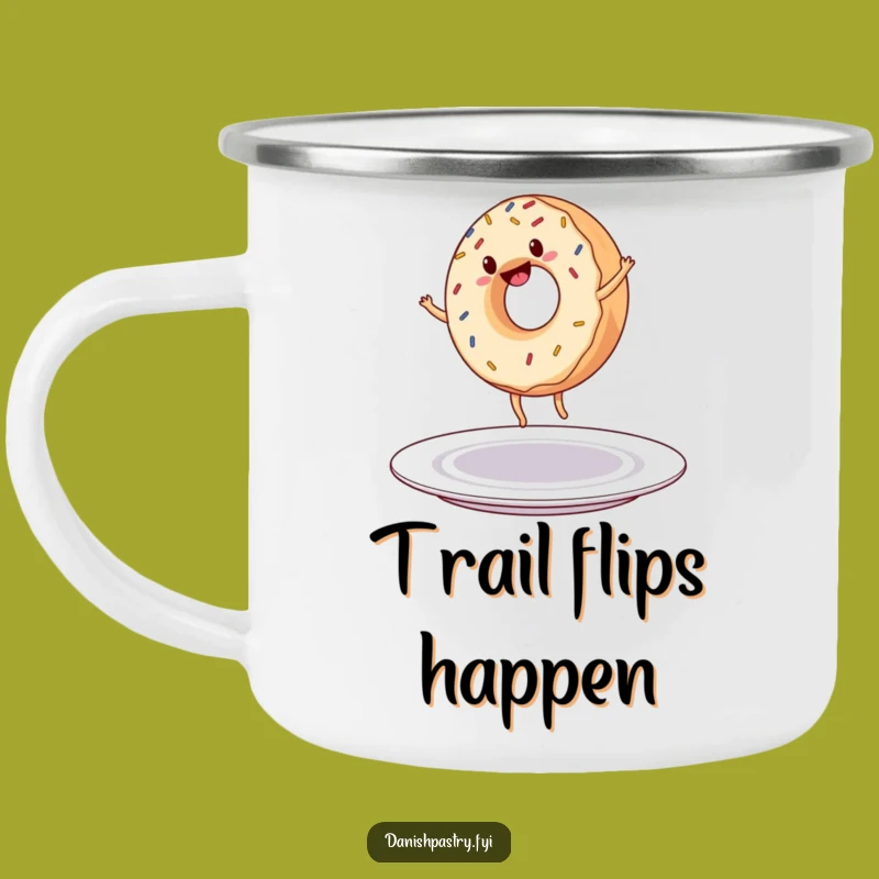 Funny Donut Cartwheel Camping Mug - Adventure Ready & Sprinkled with Fun