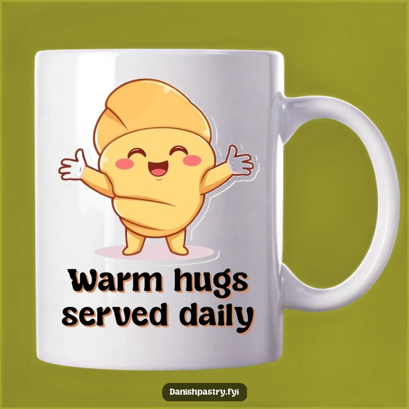 Funny Croissant Hug Mug: Embrace Warmth with a Hilarious Pastry Gift