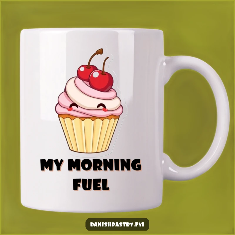 Funny Cupcake Bouncing Cherry Mug: Delighted Frosting Dessert Gift