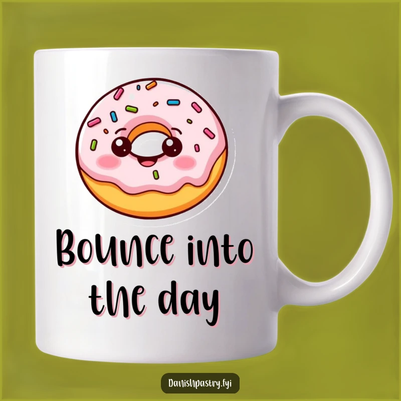 Funny Donut Bounce Mug: Cheerful Pastry Gift for Sweet Lovers