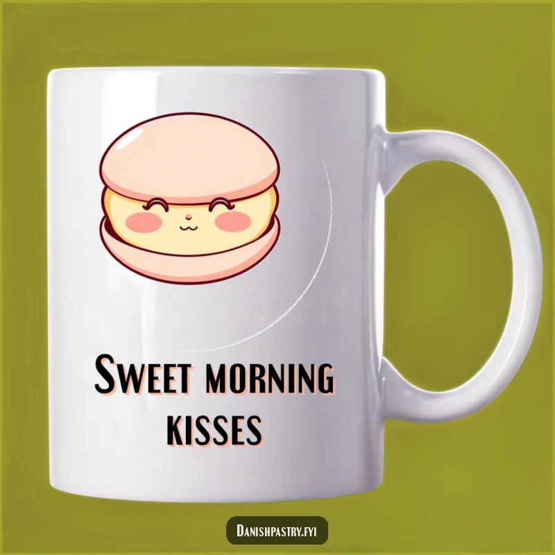 Funny Kissing Macaron Mug: Happy Rosy Cheek Treat, Perfect Humorous Gift