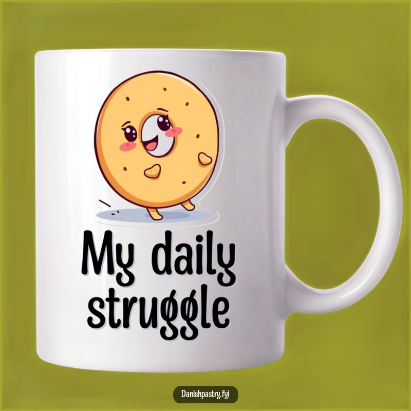 Funny Bagel Uphill Mug: Determined Pastry Gift for Go-Getters