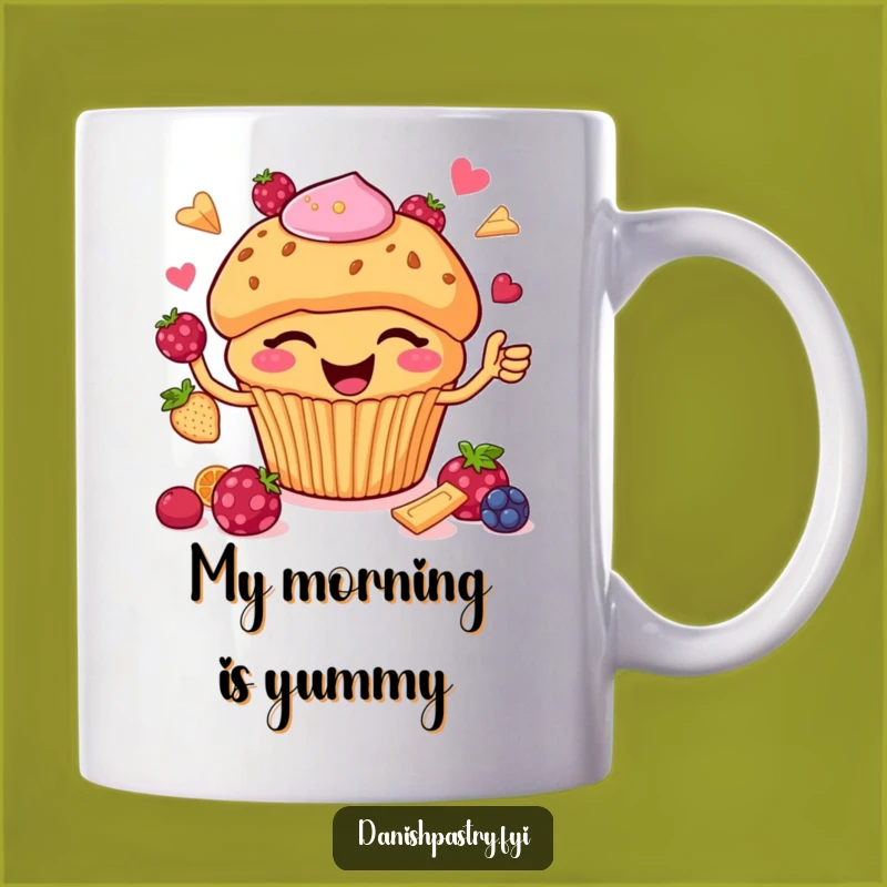 Funny Muffin Juggling Berries Mug - Hilarious Breakfast Gift for a Wink