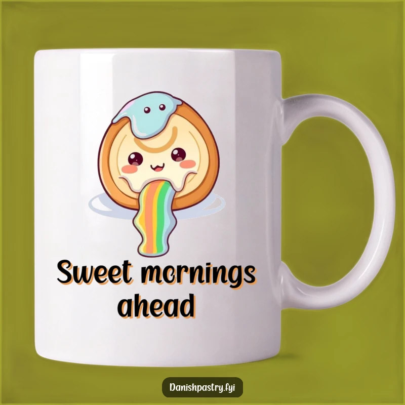 Funny Cinnamon Roll Mug: Whimsical Icing Rainbow Humor Gift