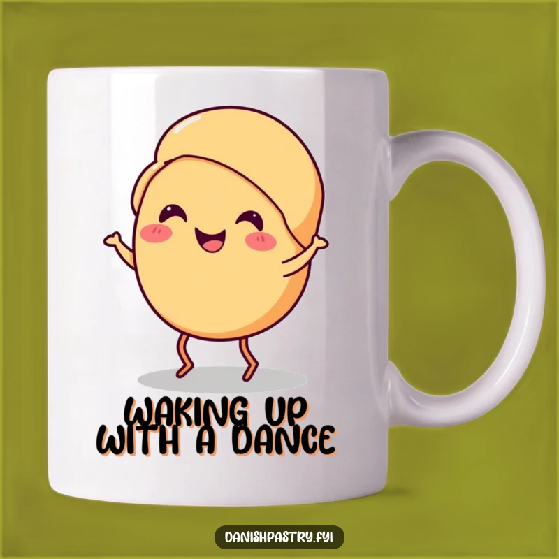 Funny Croissant Jig Mug: Smiling Pastry Dance Gift for Foodies
