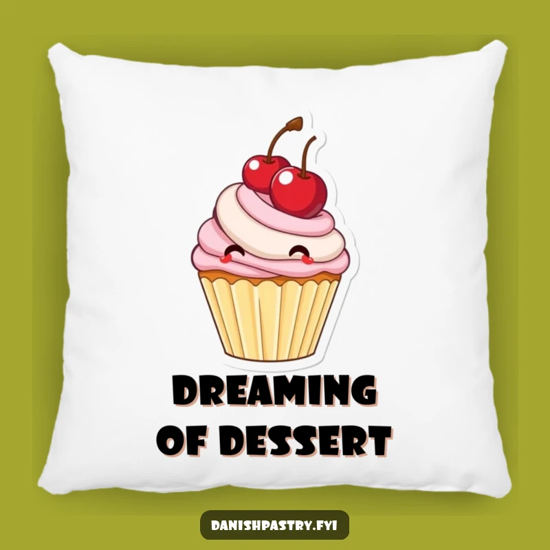 Funny Cupcake Bouncing Cherry Pillow: Cozy Frosting Accent Decor Gift