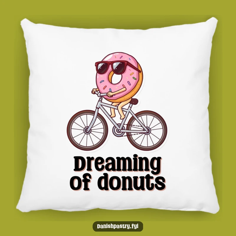 Funny Icing Bike Donut Pillow: Cool Sunglasses Pastry Comfort, Hilarious Gift