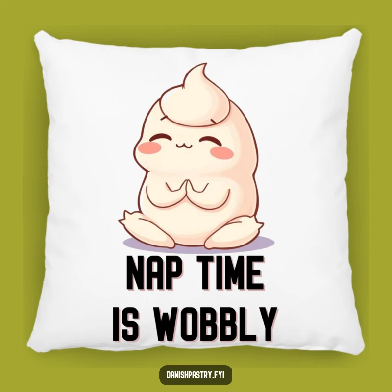 Funny Panna Cotta Pillow - Wobbly Dessert Yoga Comfort Gift