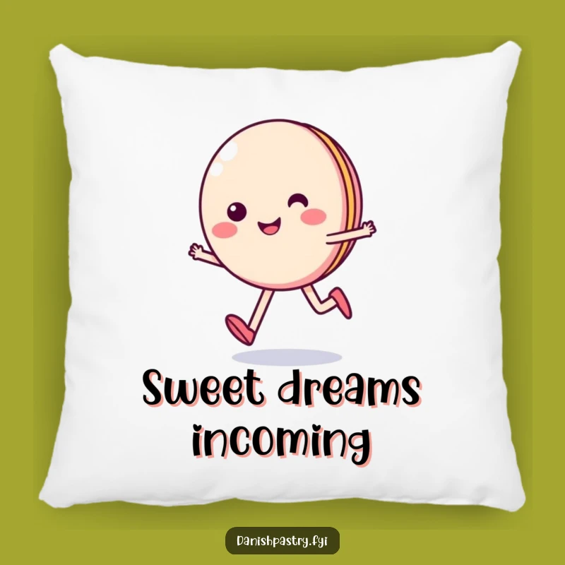 Funny Smiling Macaron Skips Pillow - Cozy & Sweet Pastry Accent Gift