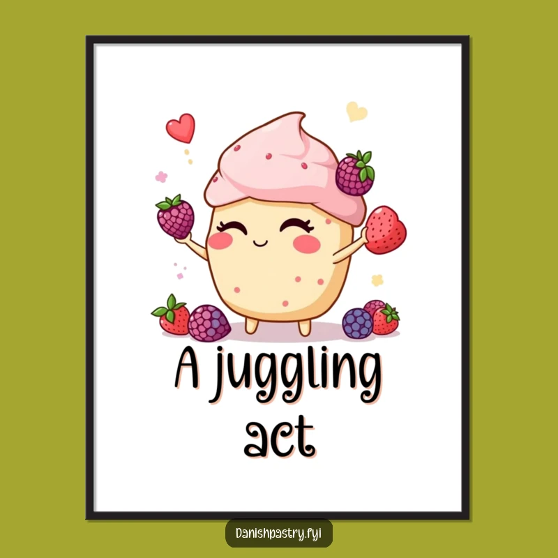 Funny Winking Muffin Digital Art - Instant Whimsy for Kitchen Walls