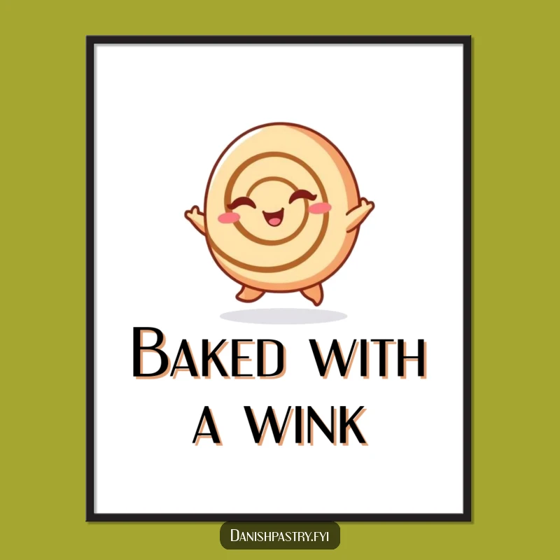 Funny Cinnamon Roll Hop Digital Art: Bring Sweet Cheer and Humorous Energy Home