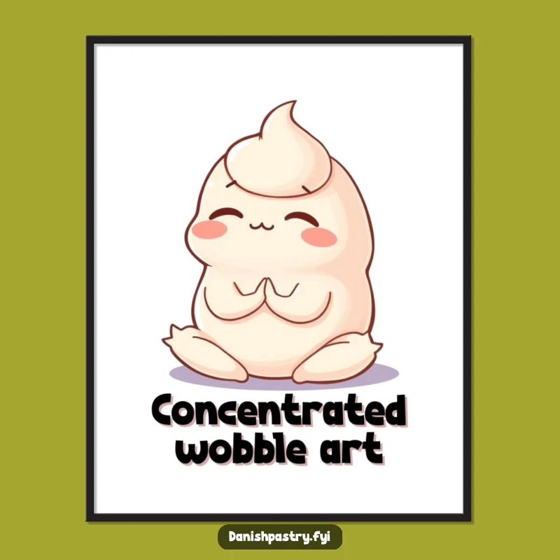 Funny Panna Cotta Yoga Digital Art - Instant Wobbly Zen Download