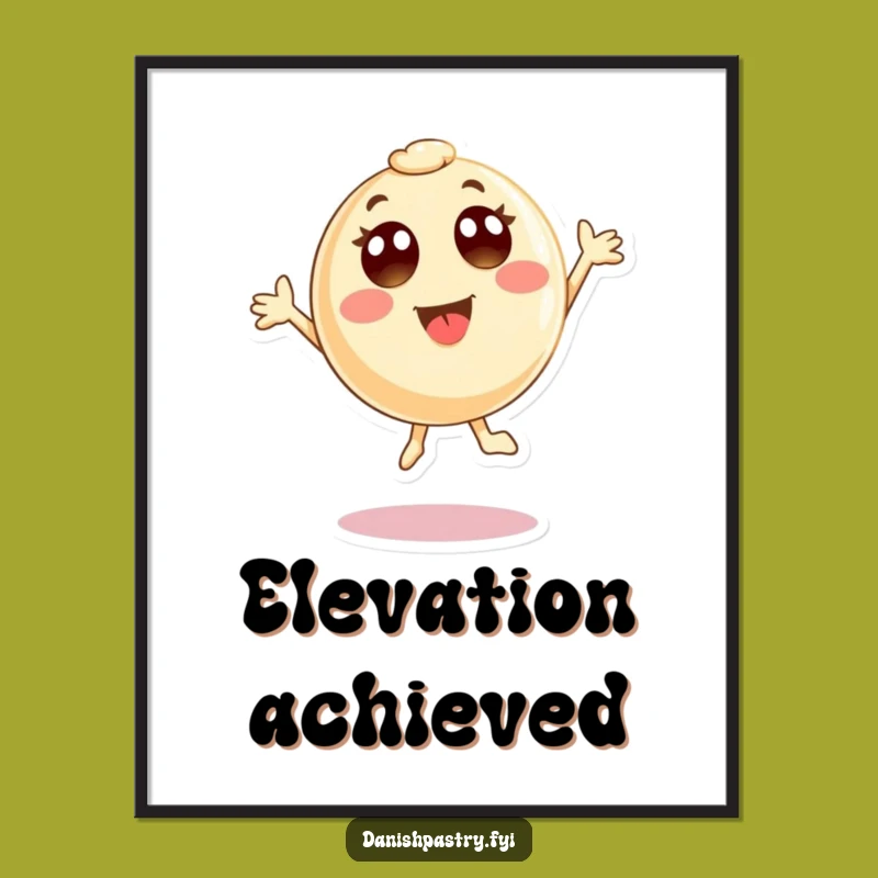 Funny Pastry Jump Digital Art Print - Instant Joy, Hilarious Baked Character, Perfect Funny Gift!