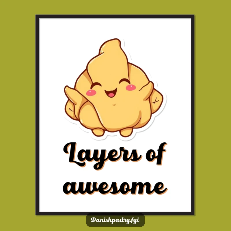 Funny Croissant Unfolding Digital Art: Instant Joyful Pastry Decor