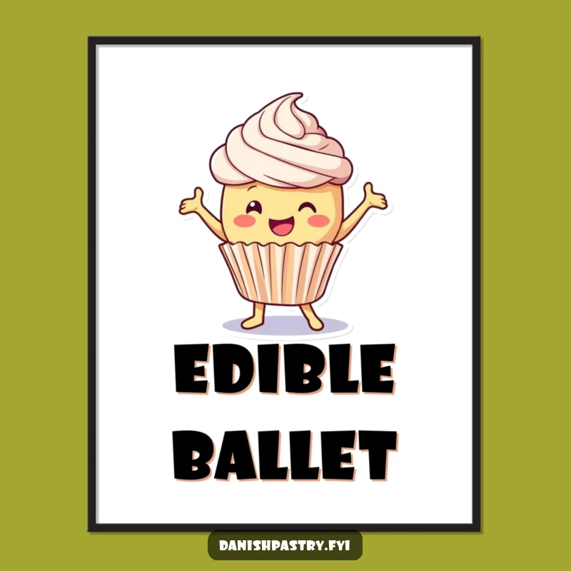 Funny Cupcake Dance Digital Art - Instant Sweet Decor Download