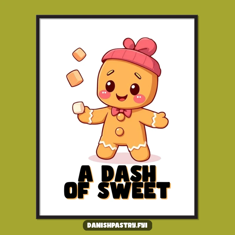 Funny Gingerbread Man Digital Art - Juggling Cubes Download for Sweet Decor