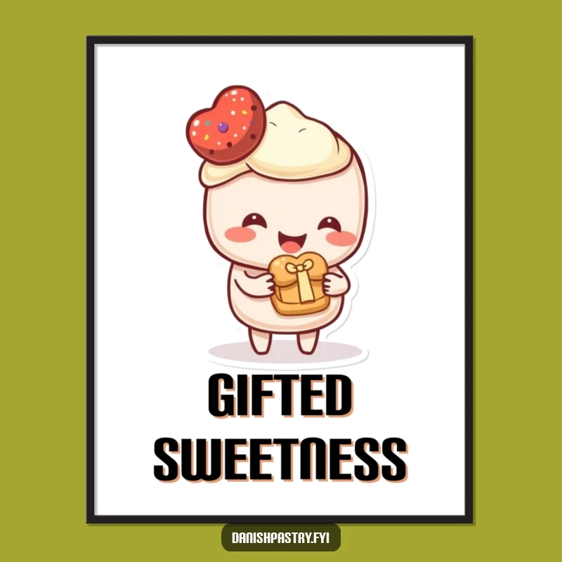 Funny Pastry Gift Digital Art Print - Instant Kindness, Heartwarming Decor, Perfect Funny Gift!