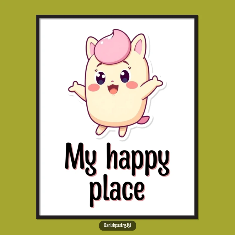 Funny Twinkie Digital Art: Excited Character Jumping for Joy, Instant Funny Wall Decor!