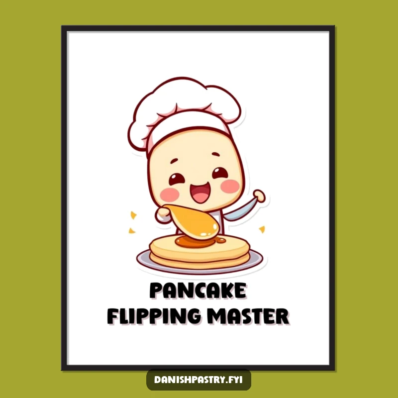 Funny Danish Chef Pastry Digital Print: Instant Hilarious Breakfast Art for Your Walls