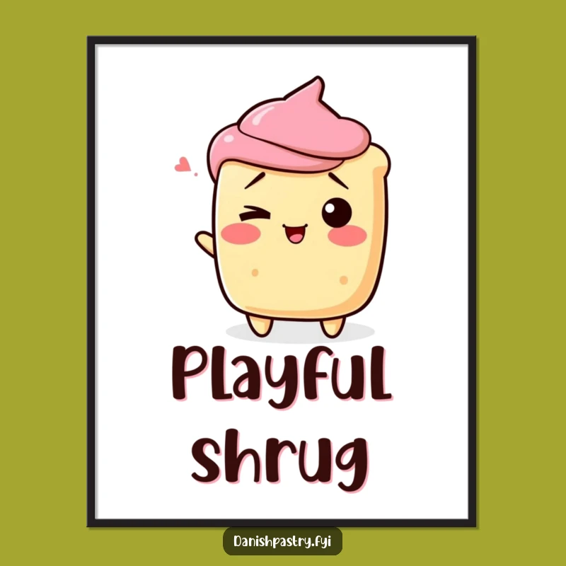 Funny Scone Shrug Digital Art - Playful Dessert Decor Print