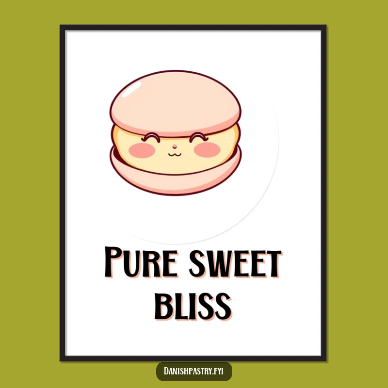 Funny Kissing Macaron Digital Art: Rosy Cheek Printable, Ideal Humorous Gift