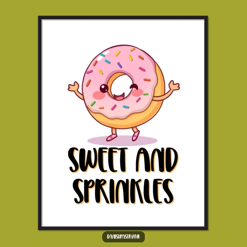 Funny Donut Frosting Dance Digital Art: Instant Sweet Decor, Perfect Funny Gift