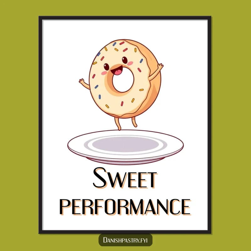 Funny Donut Cartwheel Digital Art - Instant Sweet Humor Download