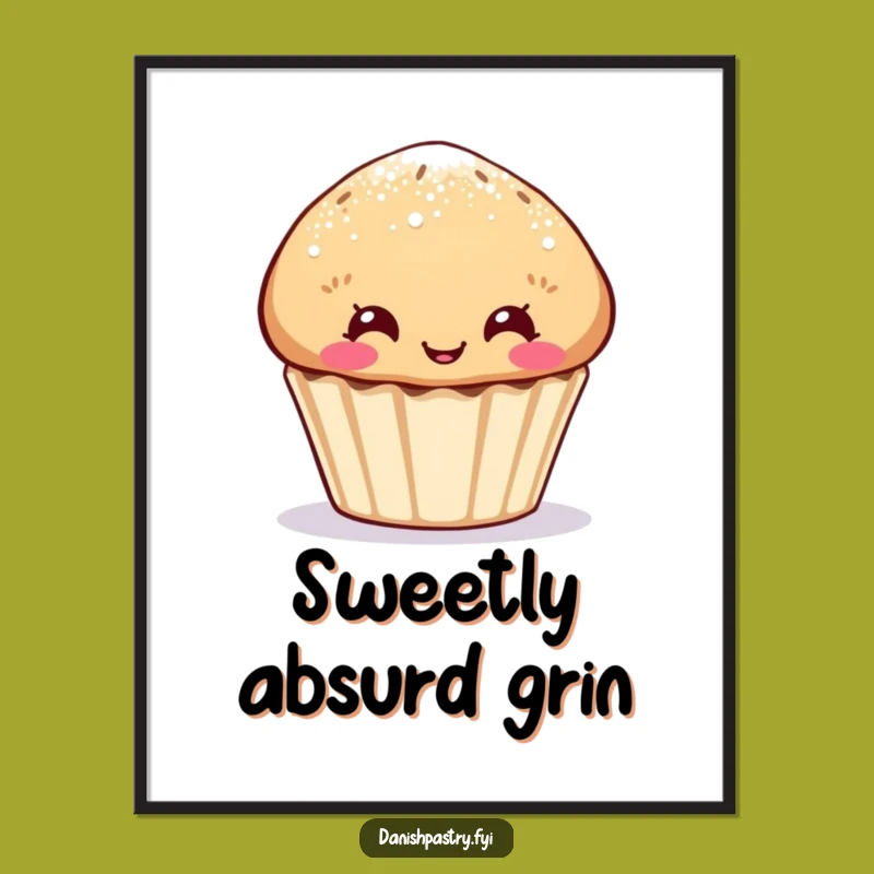 Funny Muffin Digital Art: Sugar Dust Face, Instant Whimsy, Perfect Funny Gift!