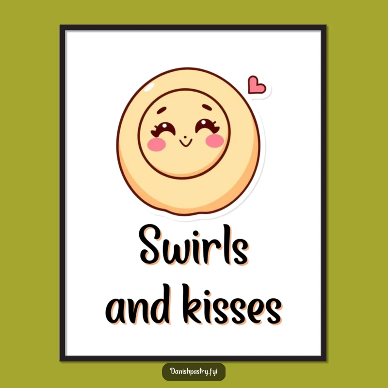 Funny Cinnamon Roll Digital Art: Sweet Kiss for Instant Affection