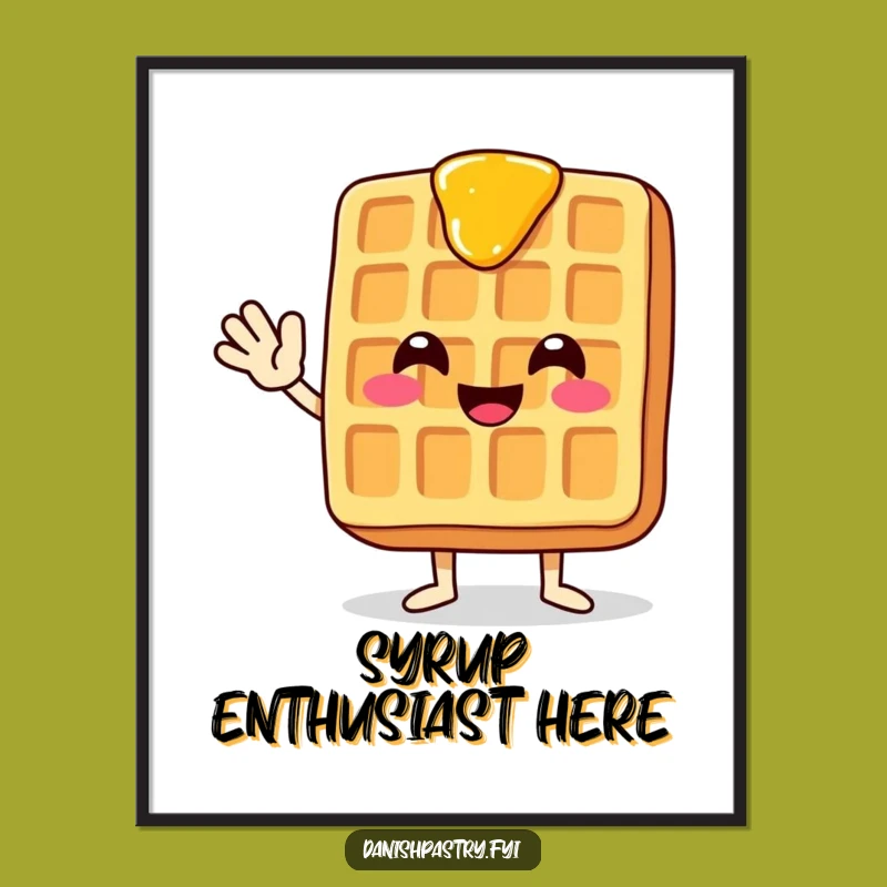 Funny Waffle Digital Art - Instant Syrup Dripping Greeting Download