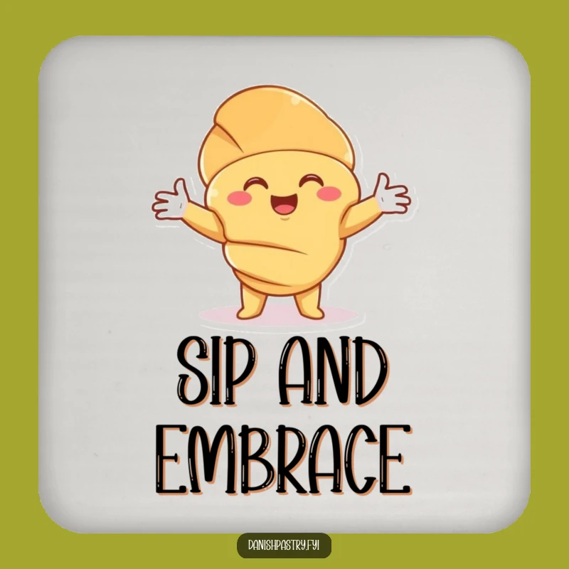 Funny Croissant Hug Coaster Set: Protect Surfaces with Warm Pastry Comfort