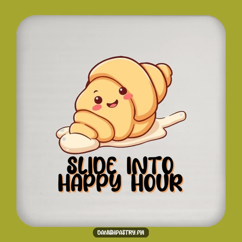 Funny Croissant Slide Coaster - Protect Surfaces with Sweetness, Playful Pastry Decor, Perfect Funny Gift!