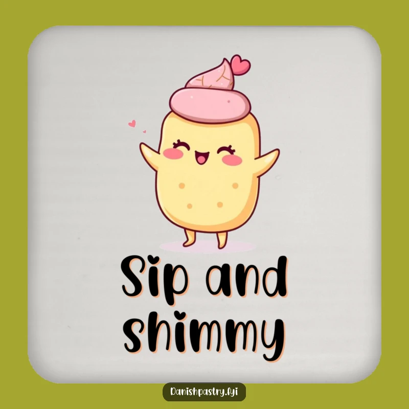 Funny Giddy Scone Shimmy Drink Coaster - Joyful Baking Table Protection Gift