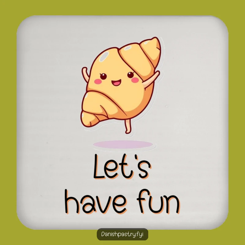 Funny Croissant Cartwheel Coaster - Protect Surfaces with Pastry Power