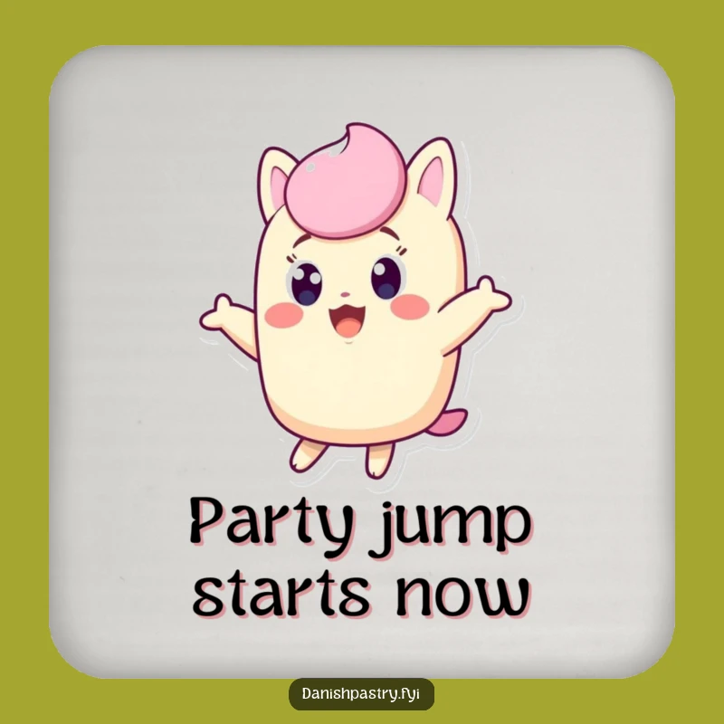 Funny Twinkie Coasters: Excited Character Jumping for Joy, Protect Furniture Funny Gift!