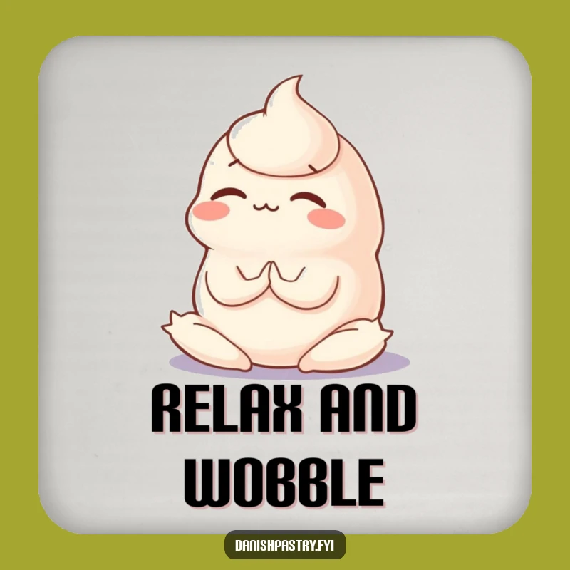 Funny Panna Cotta Coaster - Wobbly Dessert Yoga Drink Protection Gift