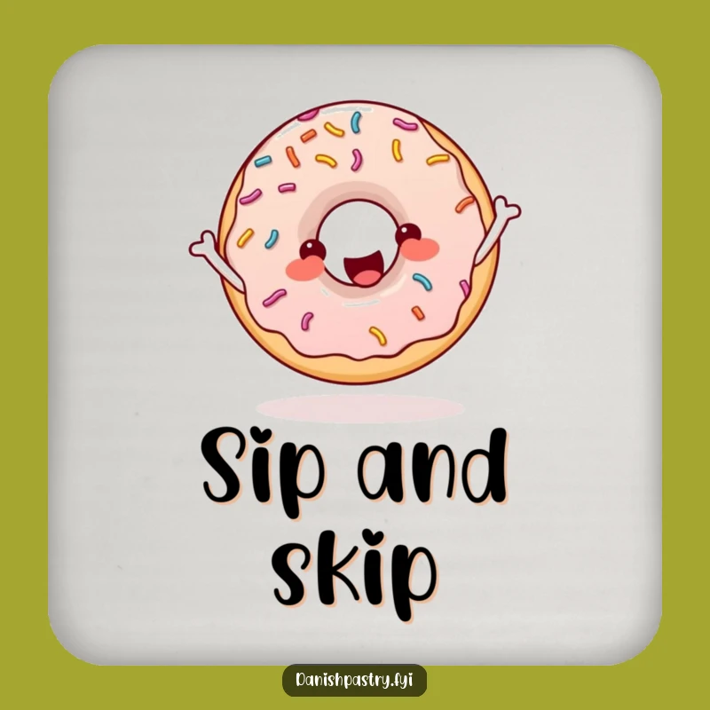 Funny Donut Skipping Rope Coaster: Cheerful Sprinkles Drink Protector Gift