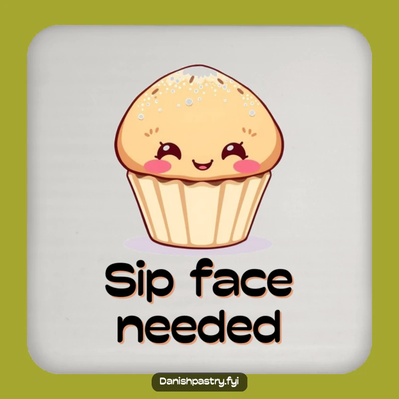 Funny Muffin Coasters: Sugar Dust Face, Kitchen Protection, Charming Funny Gift!