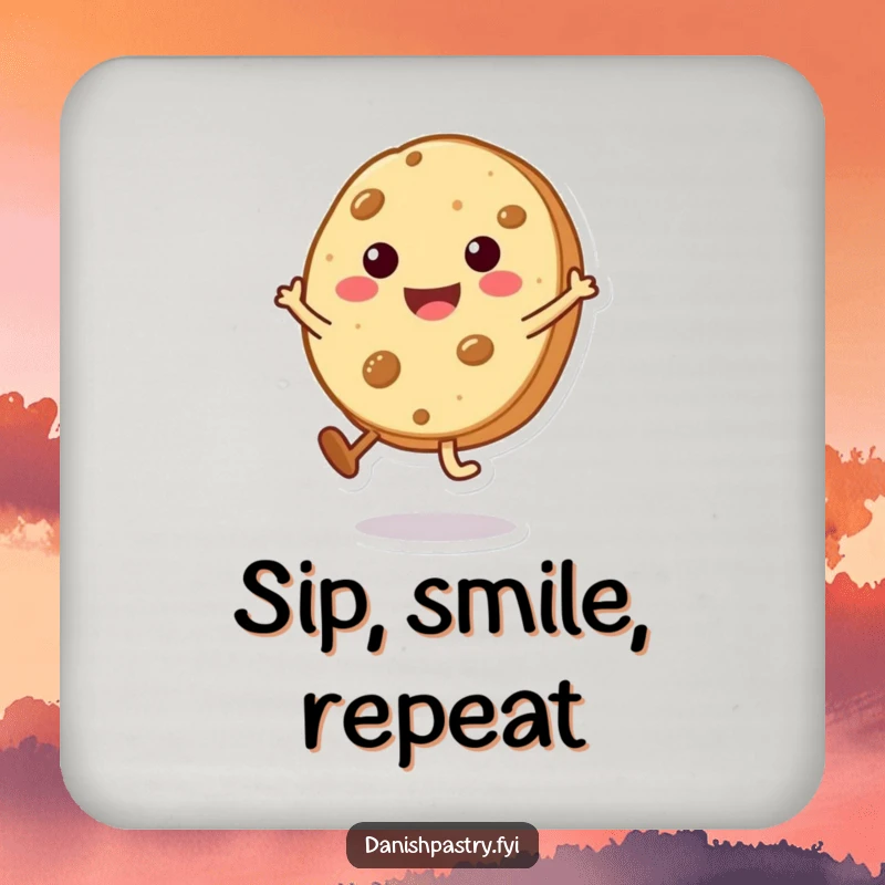 Funny Cookie Cartwheel Coaster featuring a beaming character doing a tiny cartwheel, adding sweet humor and protection to surfaces.