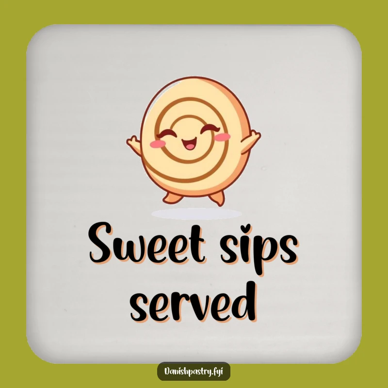 Funny Cinnamon Roll Hop Coasters: Protect Surfaces with Sweet Style and Cheerful Humor