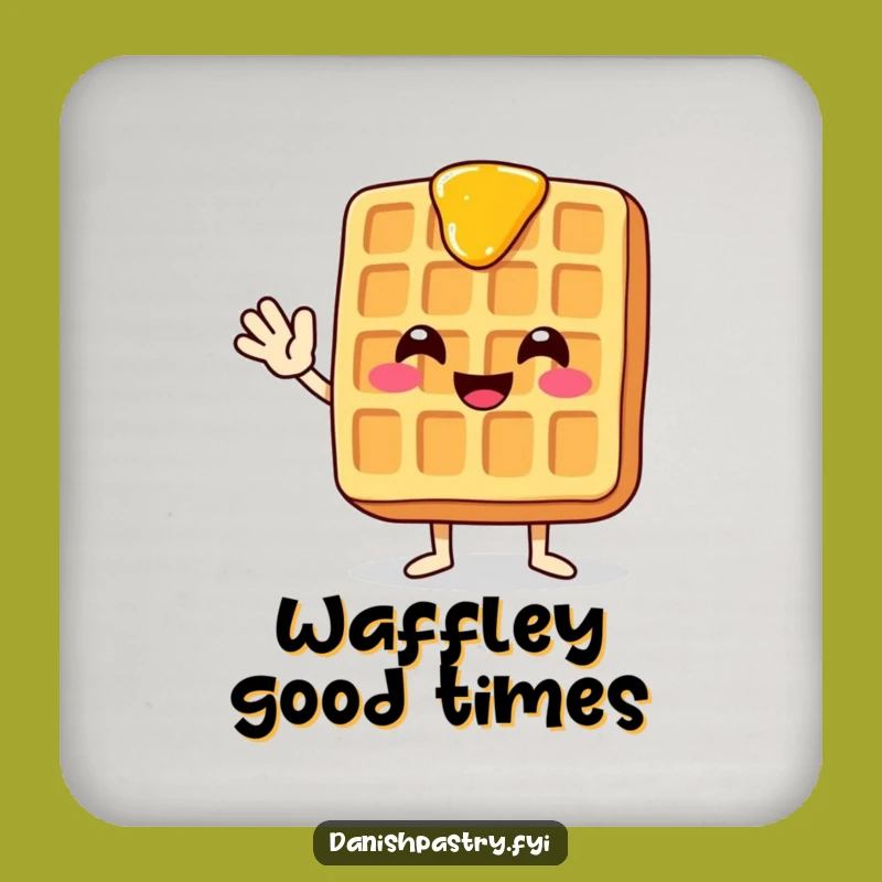 Funny Waffle Coaster - Protect Surfaces With Syrup Dripping Charm Gift