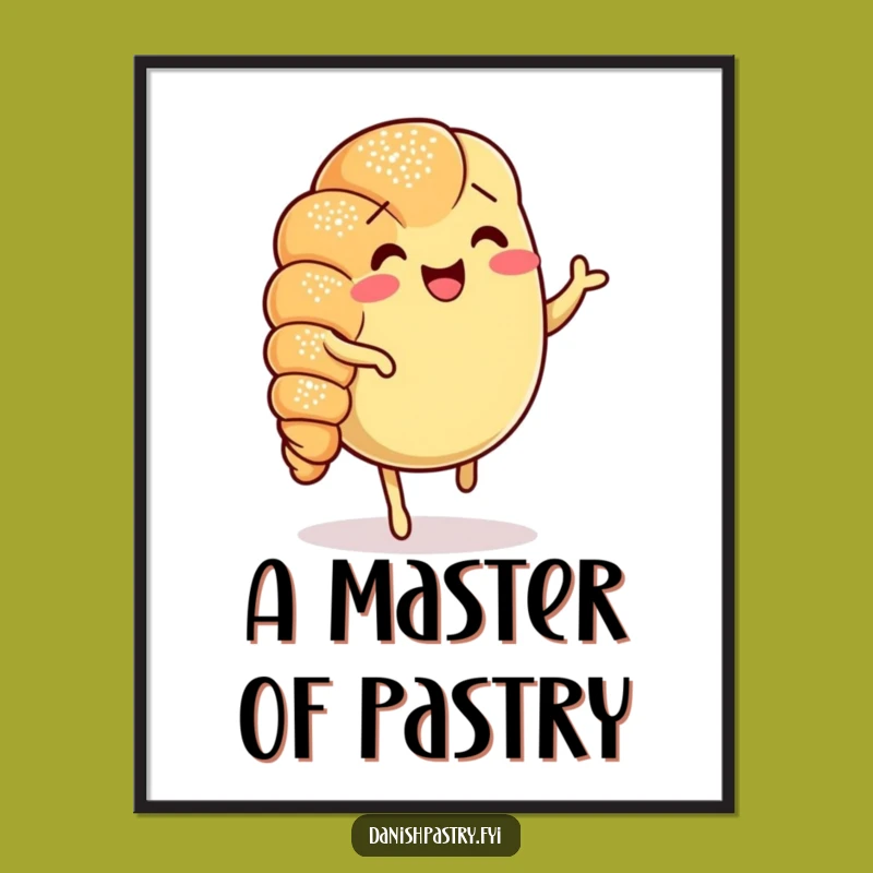Funny Croissant Jig Poster: Cheerful Pastry Art for Your Walls, Great Gift